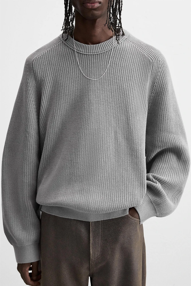 RELAXED FIT STRUCTURE SWEATER