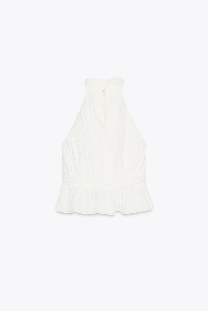 TOP HALTER PLISSÉ