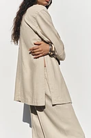 BLAZER À BOUTONNAGE CROISÉ AVEC LIN