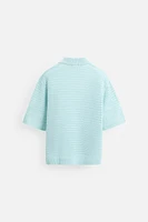 CROCHET KNIT POLO SHIRT