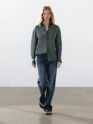 Flowing ramie blend shirt