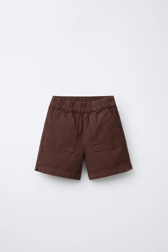 BERMUDA TEXTURÉ EN COTON