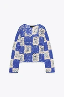 VESTE CROCHET SEQUINS