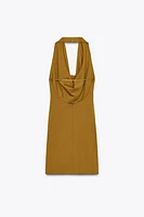 DRAPED HALTER DRESS