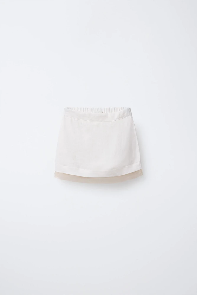 JUPE-SHORT ORGANZA 100 % LIN