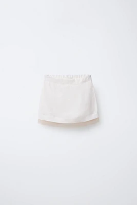 JUPE-SHORT ORGANZA 100 % LIN