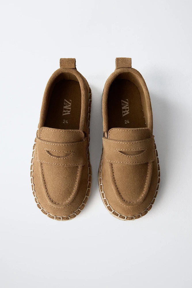 LEATHER JUTE LOAFERS