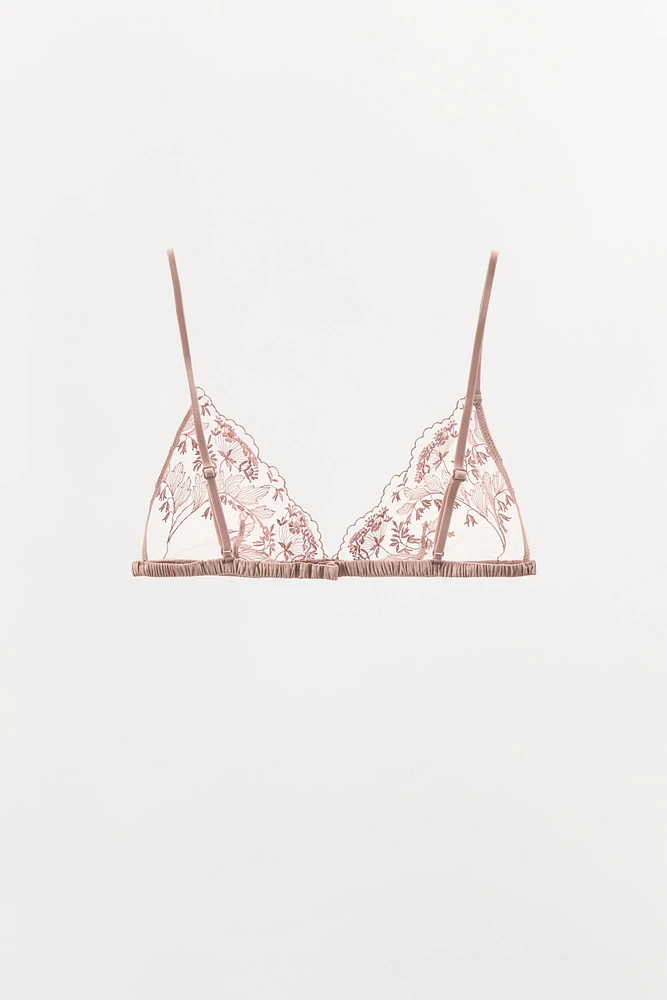 BRALETTE TULLE BRODERIES FLEURIES