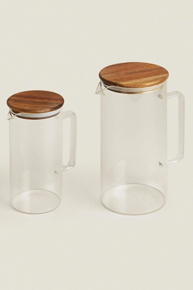 BOROSILICATE GLASS PITCHER WITH LID