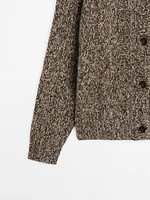 Cardigan maille moulinée 100 % cachemire