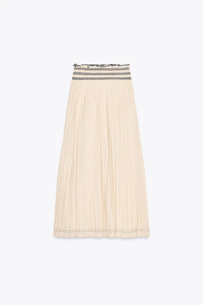 RUSTIC CONTRAST WAIST SKIRT