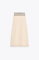 RUSTIC CONTRAST WAIST SKIRT