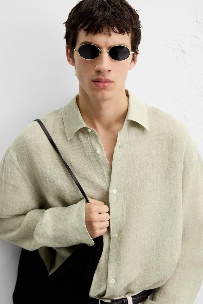 CHEMISE RELAXED FIT MÉLANGE DE LIN