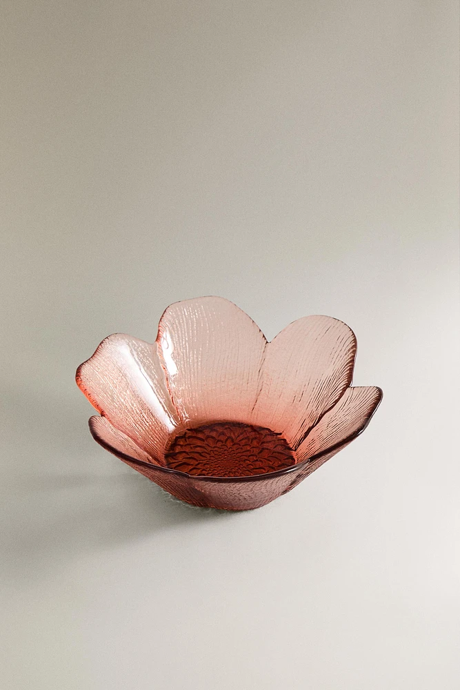 BOL VERRE RECYCLABLE RELIEF FLEUR