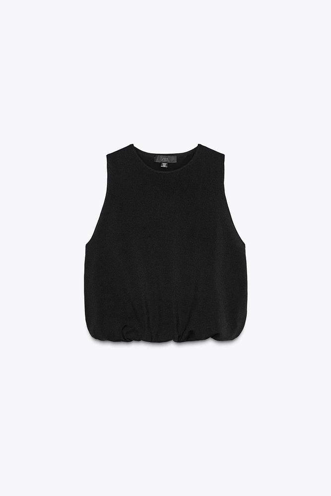 PUFFY HEM KNIT TOP