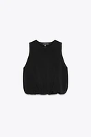 PUFFY HEM KNIT TOP