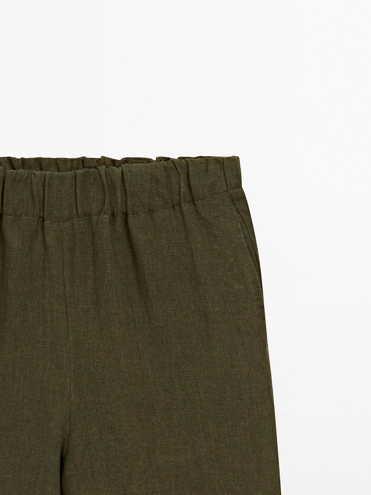 Pantalon droit 100 % lin