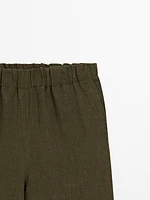 Pantalon droit 100 % lin