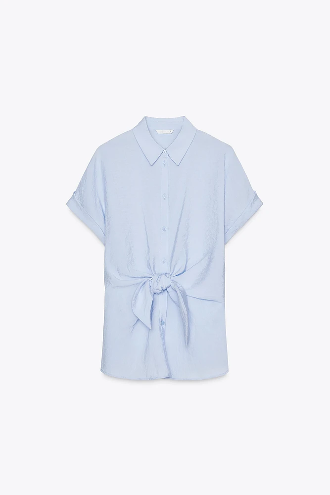 KNOTTED SHORT SLEEVE SHIRT