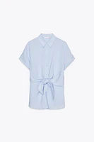 KNOTTED SHORT SLEEVE SHIRT
