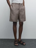 100% linen Bermuda shorts