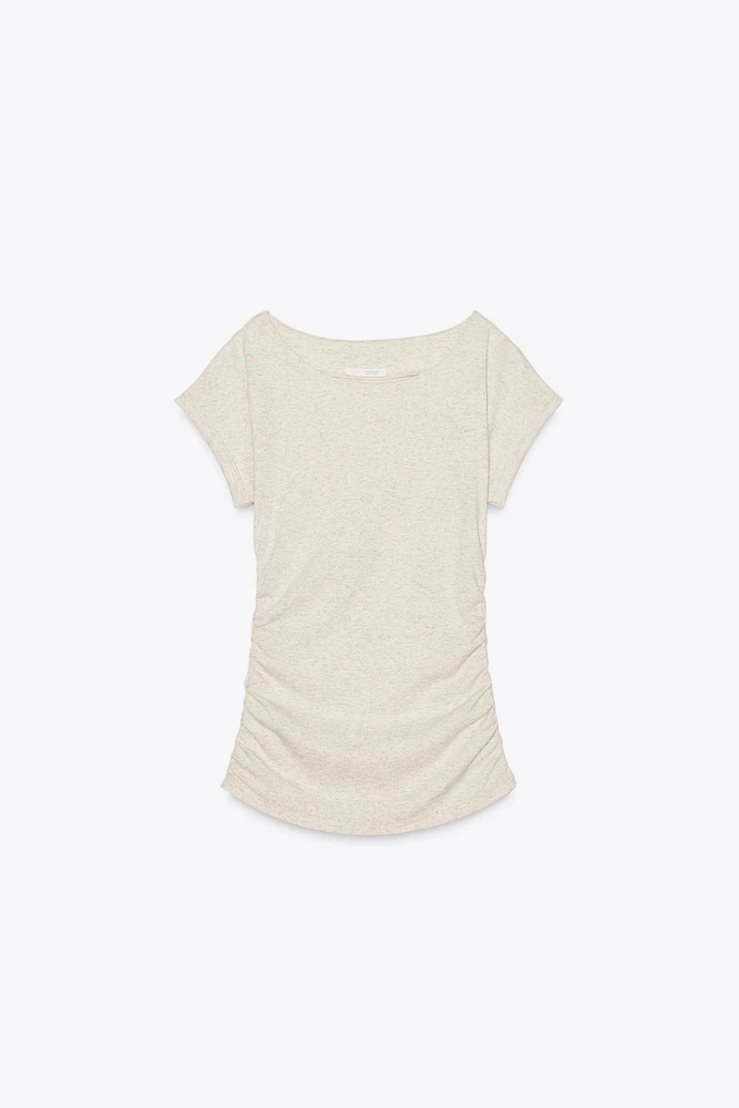 SIDE DRAPE T-SHIRT