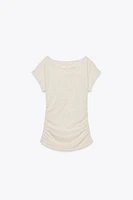 SIDE DRAPE T-SHIRT