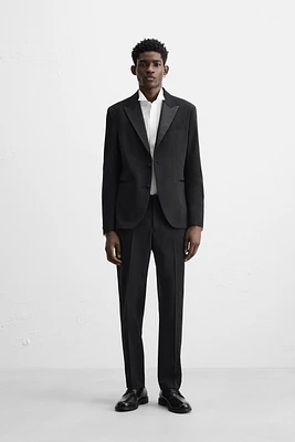 WOOL BLEND TUXEDO SUIT BLAZER