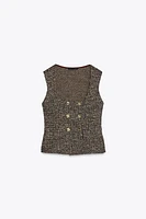 BUTTONED JACQUARD TEXTURED TOP