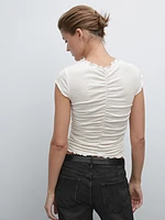 T-shirt froncé en coton