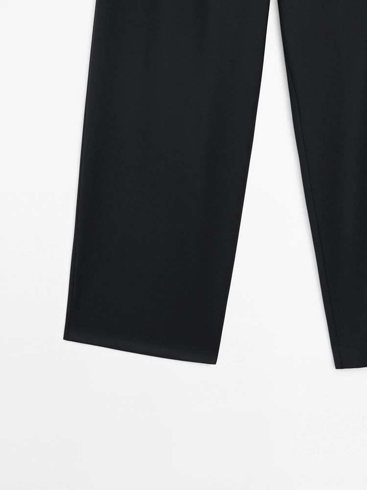 Pantalon straight en laine froide