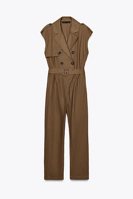 COMBINAISON LONGUE AVEC CEINTURE EN LIN