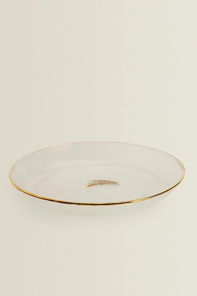 BOROSILICATE GLASS SIDE PLATE WITH RIM