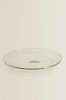 BOROSILICATE GLASS SIDE PLATE WITH RIM