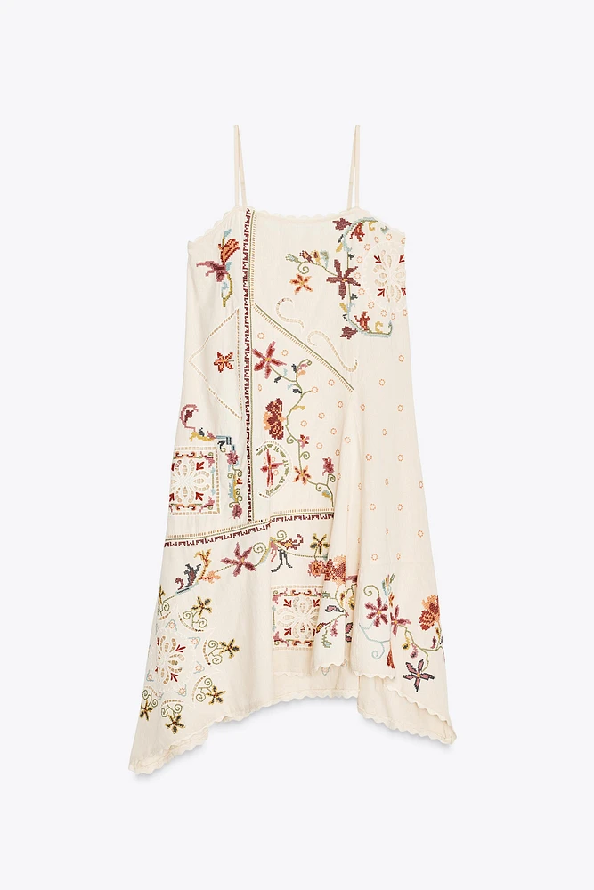 ZW COLLECTION ASYMMETRIC EMBROIDERED DRESS