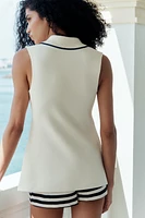 GILET EN MAILLE LISERÉS