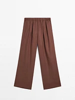 Pantalon large fluide 100 % lin