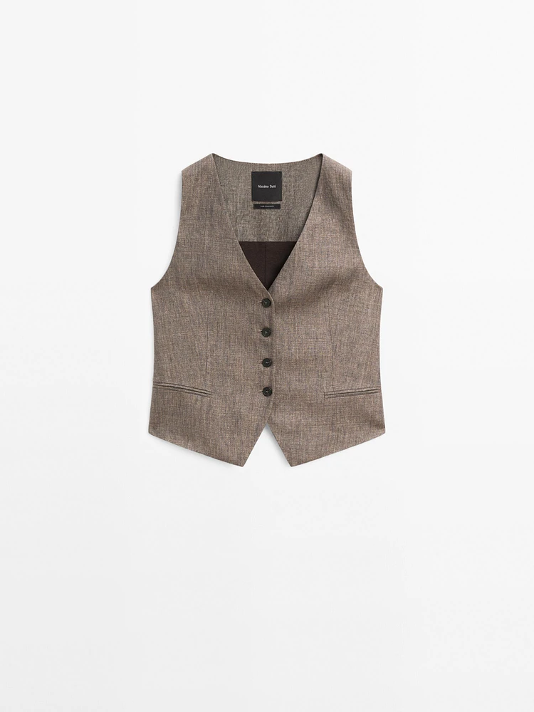 Gilet tailleur 100 % lin