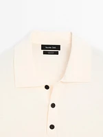 100% cotton regular fit knit polo shirt