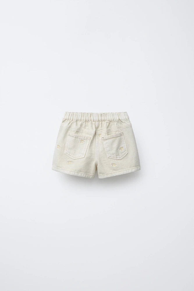 EMBROIDERED TWILL SKORT
