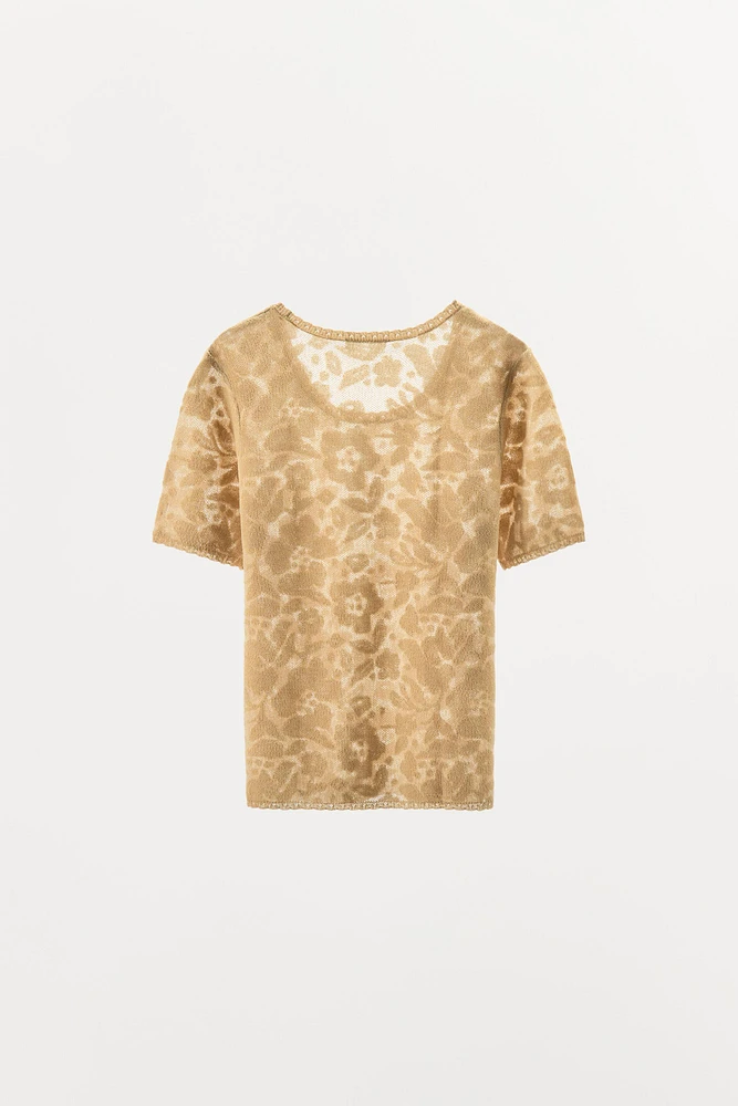 JACQUARD KNIT T-SHIRT