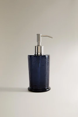 DISTRIBUTEUR SAVON VERRE RECYCLABLE BLEU