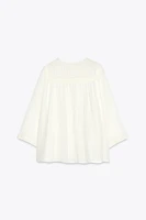 EMBROIDERED WIDE SLEEVE BLOUSE