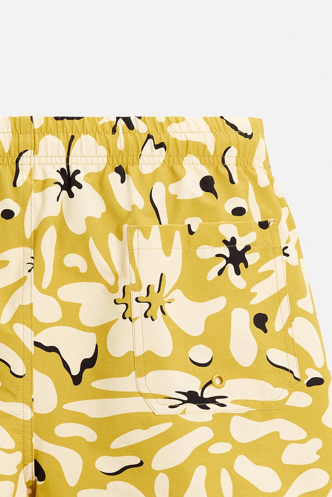 FLORAL PRINT REGULAR SWIM SHORTS