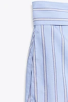 STRIPED BELTED SHORTS