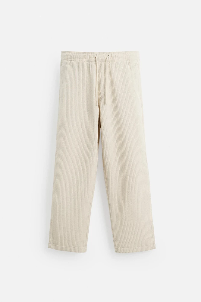 PANTALON EN JACQUARD À RAYURES