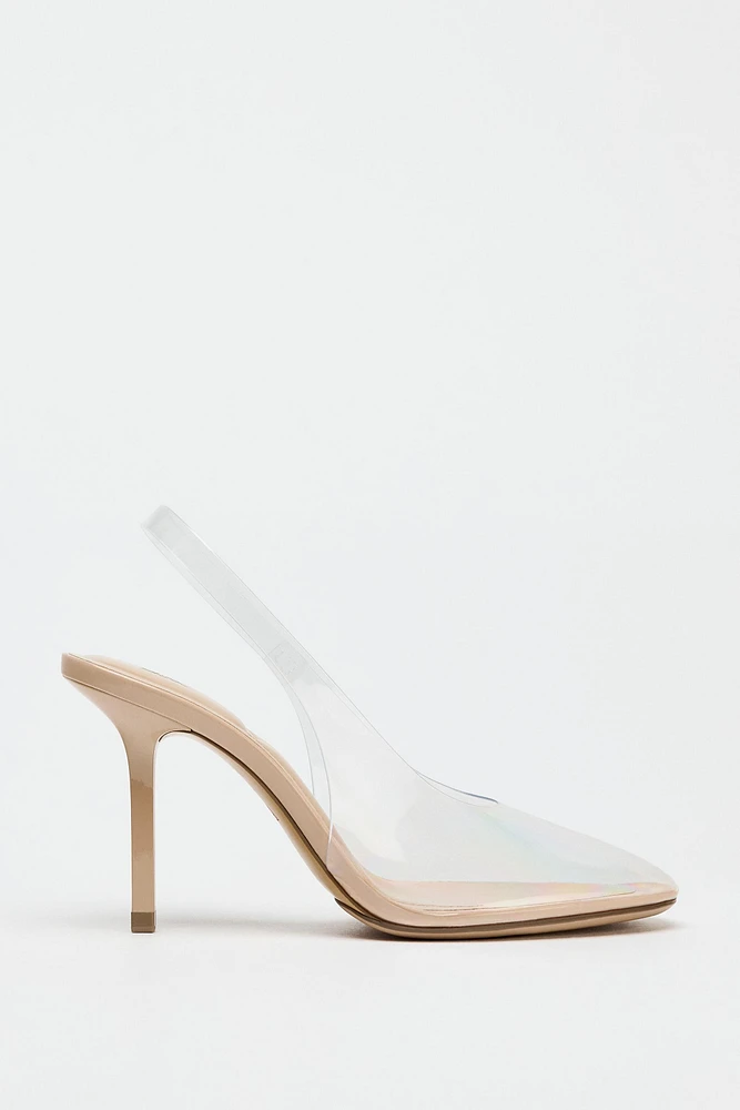 VINYL HEELED SLINGBACKS