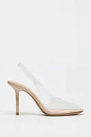 VINYL HEELED SLINGBACKS