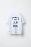 RAISED TEXT T-SHIRT