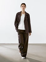 Cotton blend trench coat with back detail